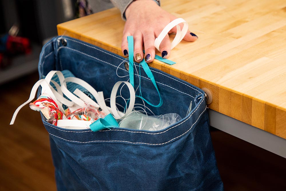 Learn how to make a scrap bag to keep your sewing station clean.